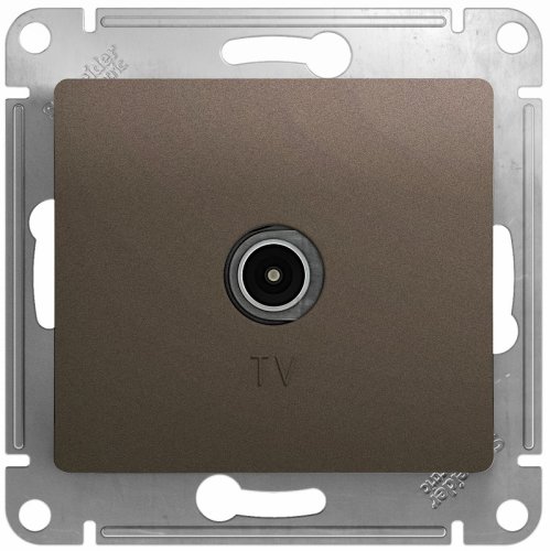 Розетка TV Коннектор без рамки Systeme Electric Glossa 1-м. шоколад картинка